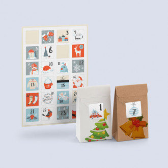 Stickerbogen Adventskalender Zahlen Skandinavischer Stil