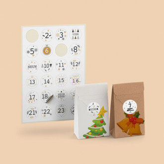 Stickerbogen Adventskalender Zahlen Unique