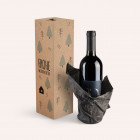 Weihnachtlich bedruckte Flaschenverpackung